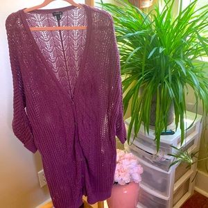 Torrid, purple, 3/4-sleeve, light & airy summer cardigan